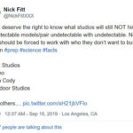 Nick Fitt “Fans deserve the right to know what studios will still NOT hire undetectable models/pair undetectable with undetectable.”