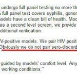 From Lucas Ent “Obviously we do not pair sero-discordant models in condom free shoots.” (tip @ Unrepentantslut)