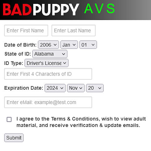 Age verification: Club Amateur USA and Bad Puppy